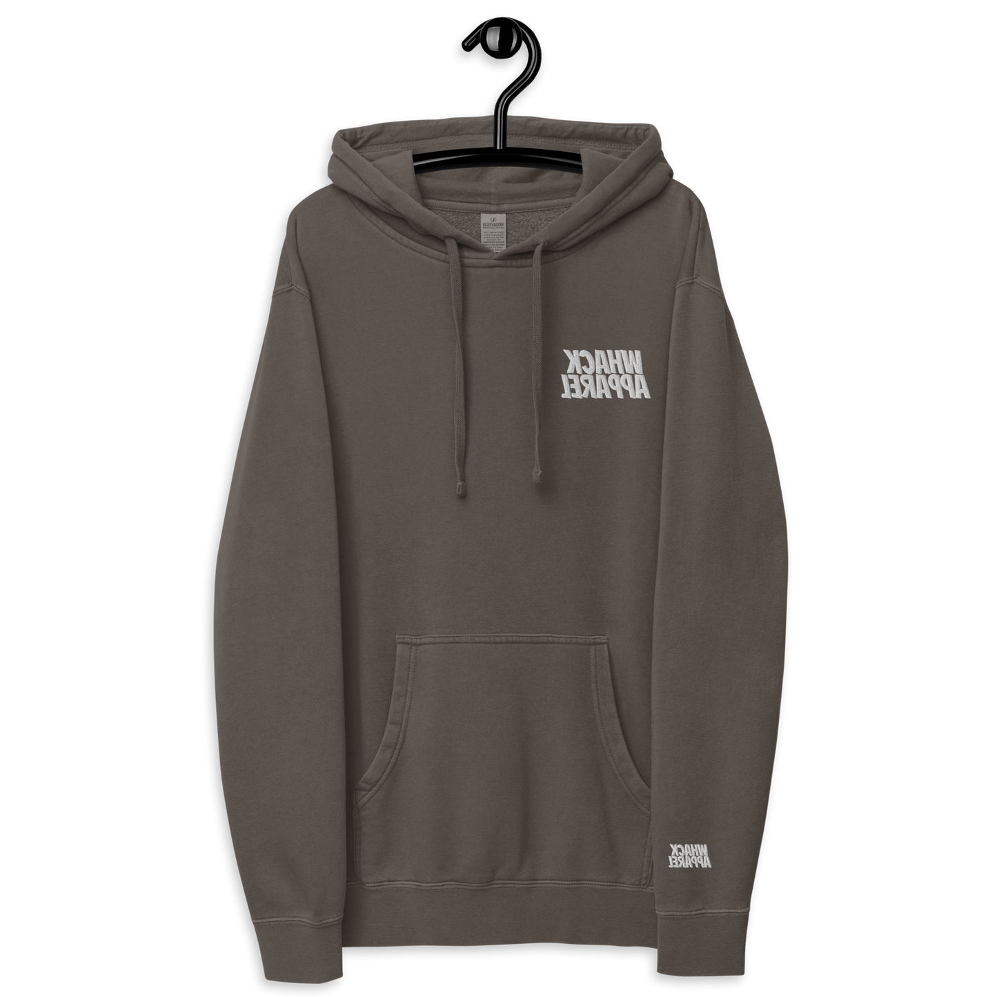 Logo embroidered pigment-dyed hoodie