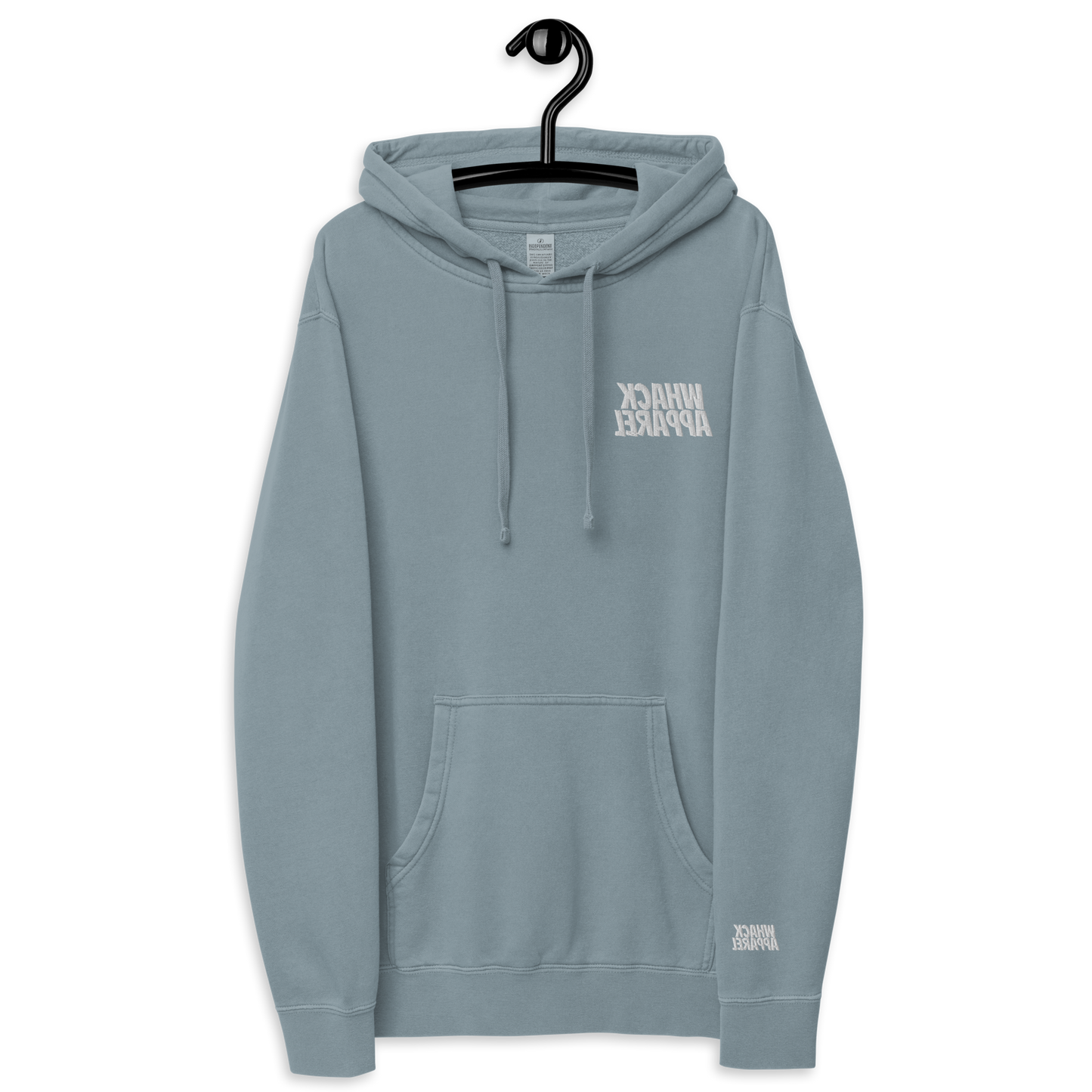 Logo embroidered pigment-dyed hoodie